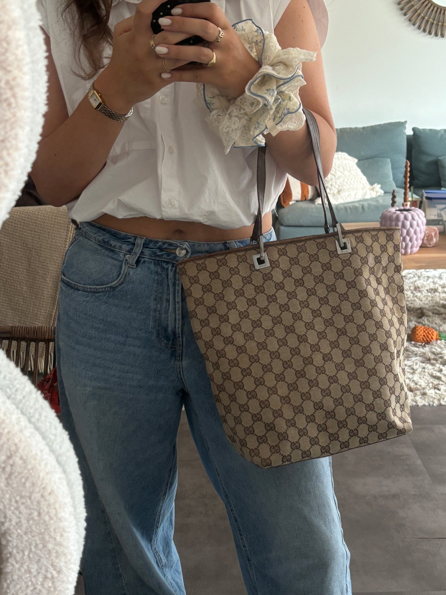 Gucci canvas tote bag