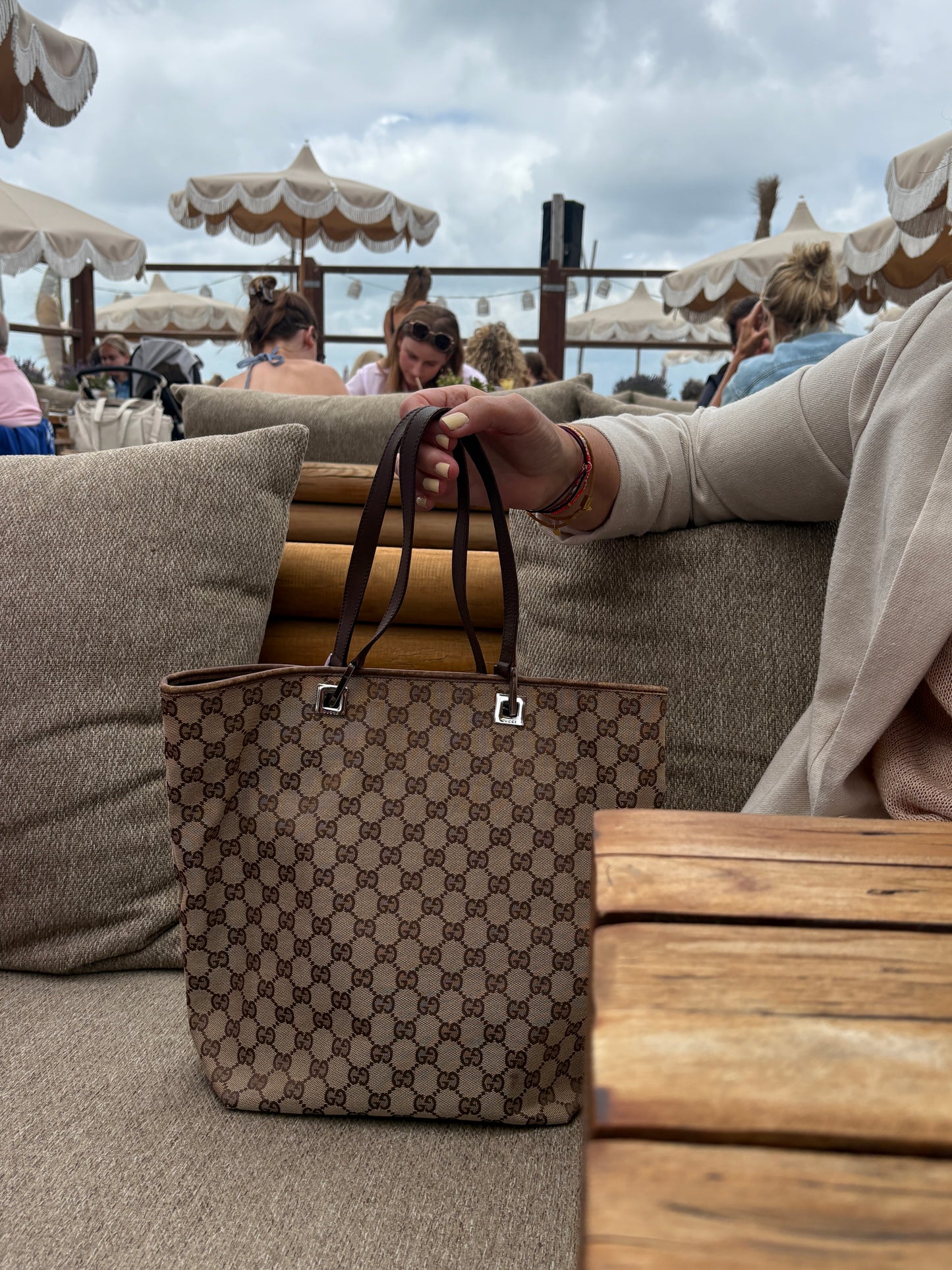 Gucci canvas tote bag